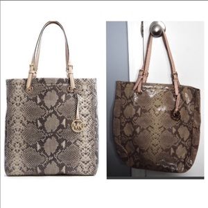 MICHAEL KORS Jet Set Python Snakeskin Tote LikeNew